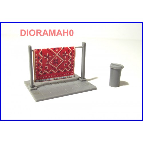 8092 - 04 KIBRI Stendi biancheria da giardino + bidone spazzatura 1/87