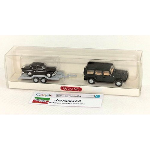 0097 39 38 WIKING -Fuoristrada con carrello e auto d'epoca 1/87