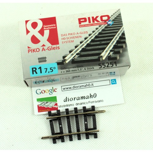 55251 PIKO - Binario curvo corto R1 7,5° (1PZ)