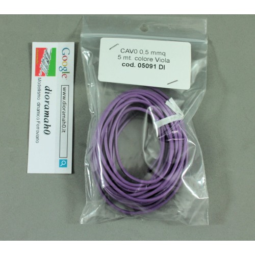 05091 DIORAMAH0 - Cavo viola 5 metri 0,5 mm²