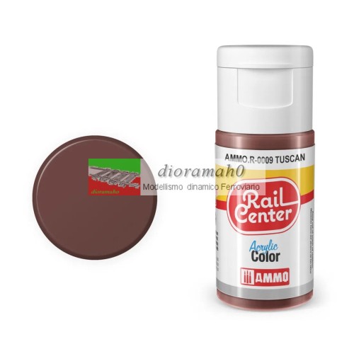 AMMO R-0009 Rail center - Rosso-marrone Toscana opaco vernice acrilica AMMO R-0009 Rail center - Rosso-marrone Toscana opaco vernice acrilica