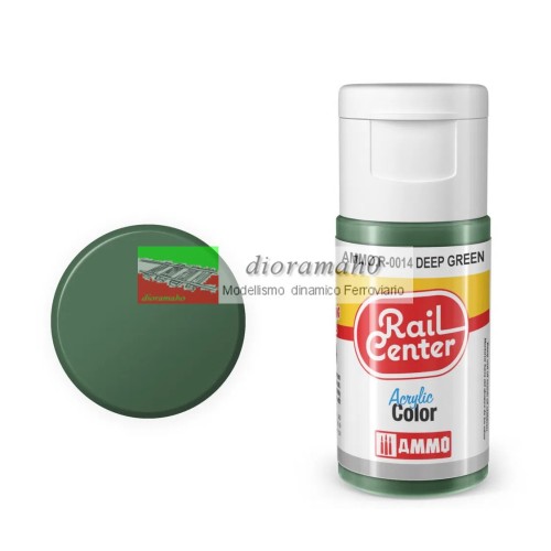 AMMO R-0014 Rail center- Verde intenso opaco vernice acrilica AMMO R-0014 Rail center- Verde intenso opaco vernice acrilica
