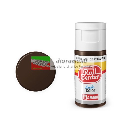 AMMO R-0041 Rail center - Marrone scuro opaco vernice acrilica AMMO R-0041 Rail center - Marrone scuro opaco vernice acrilica