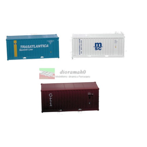 00328 DI - FLEISCHMANN Set di tre container (20 FT) 1/87