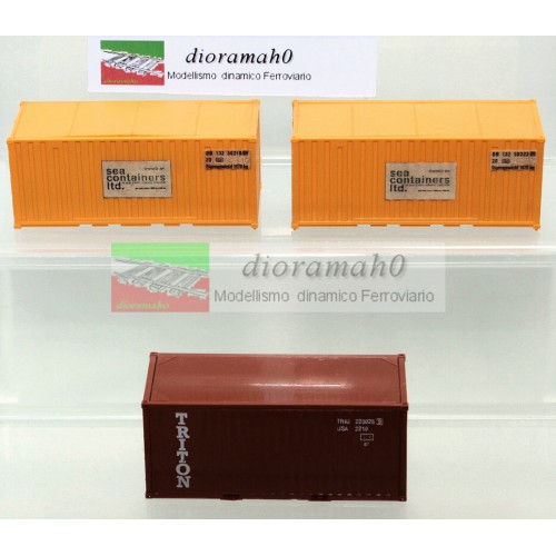 00336 DI - FLEISCHMANN Set di tre container (20 FT) 1/87
