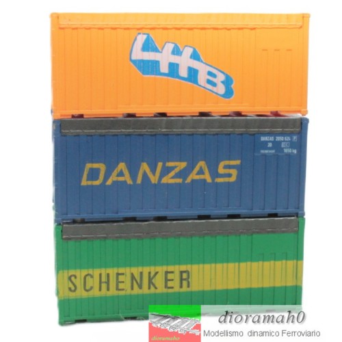 00383 DI - ROCO Set di tre container (20 FT) 1/87