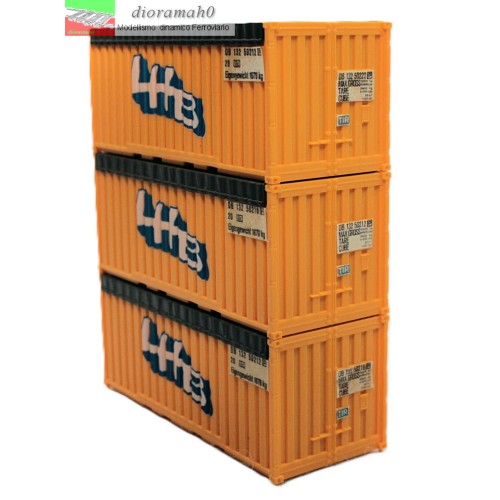 00386 DI - ROWA Set di tre container con decal (20 FT) 1/87