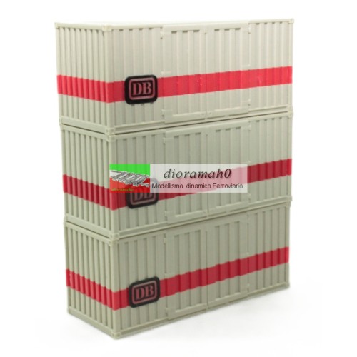 00387 DI - FLEISCHMANN Set di tre container DB (20 FT) 1/87