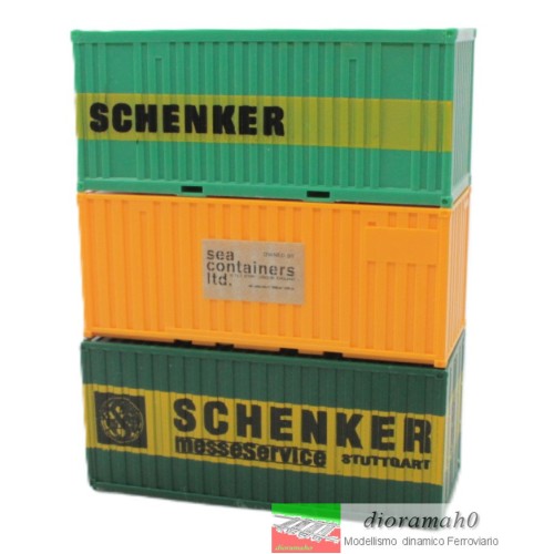 00388 DI - LIMA FLEISCHMANN ROWA Set di tre container (20 FT) 1/87