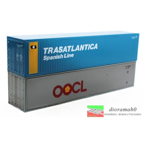 00393 DI - WIKING Coppia Container TRASATRANTICA e OOCL (40 FT) 1:87