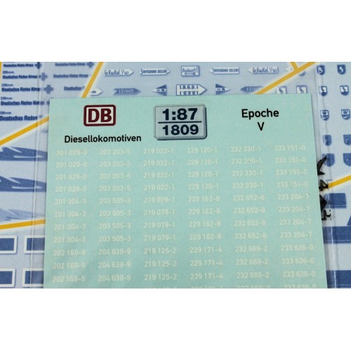 1809 TL Decals - Targhe per loco diesel DB