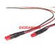 LED 3 mm ROSSO 12v - 2 Pezzi cablati con resistenza