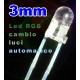 010 204 DioramaH0 - LED 3 mm RGB con resistenza effetto discoteca