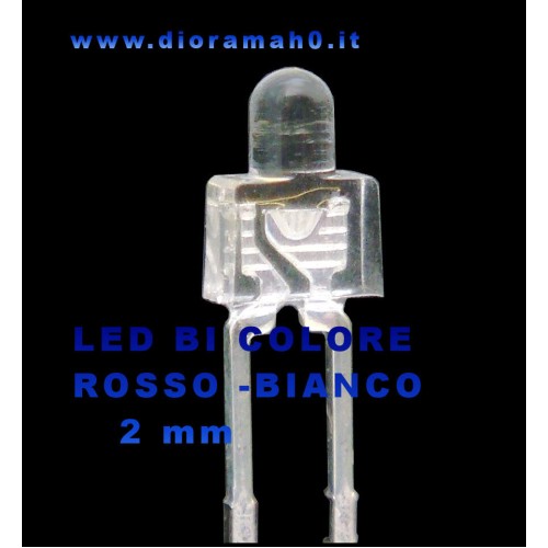 010 712 DIORAMAH0 - LED BICOLORE Bianco rosso 2 mm testa corta