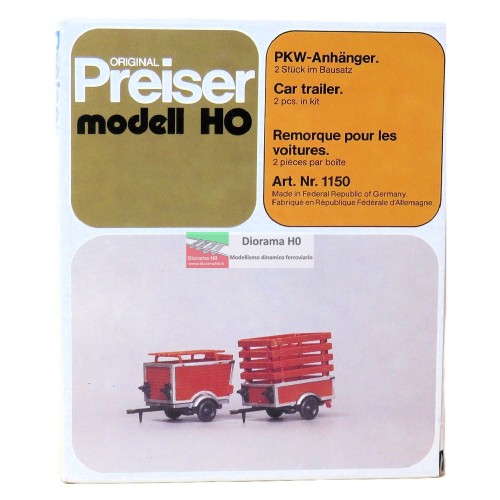 1150 PREISER - Coppia carrelli appendice 1/87 1150 PREISER - Coppia carrelli appendice 1/87