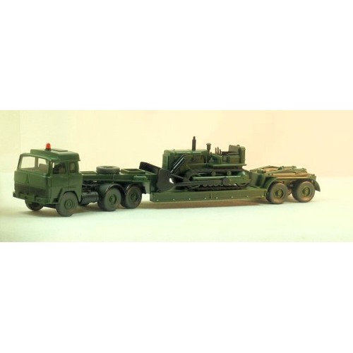 6950134 WIKING - Camion pianale con ruspa cingolato 1/87