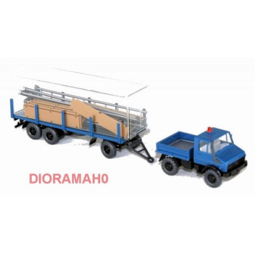 27392 WIKING - Unimog U1700 con rimorchio e accessori 1/87