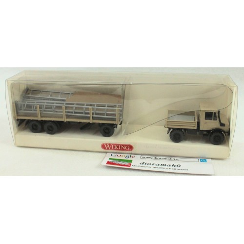 392 04 27 WIKING - Unimog U140 con rimorchio e carico 1/87
