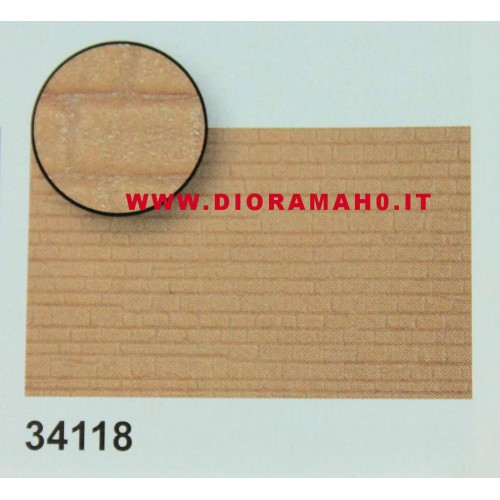 34118 KIBRI - Muro sassi rossi H0 - Foglio PVC