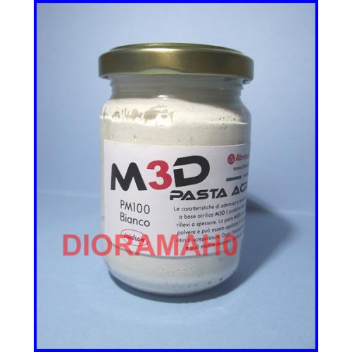 PM100 BIANCO Pasta acrilica M3D 125 ml - Pasta modellabile effetto rilievo