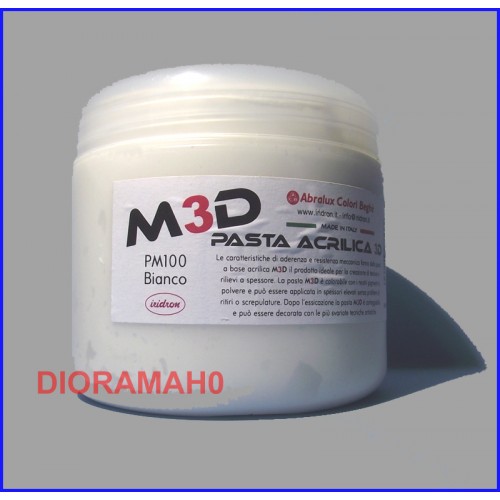 PM100 BIANCO Pasta acrilica M3D 250 ml - Pasta modellabile effetto rilievo