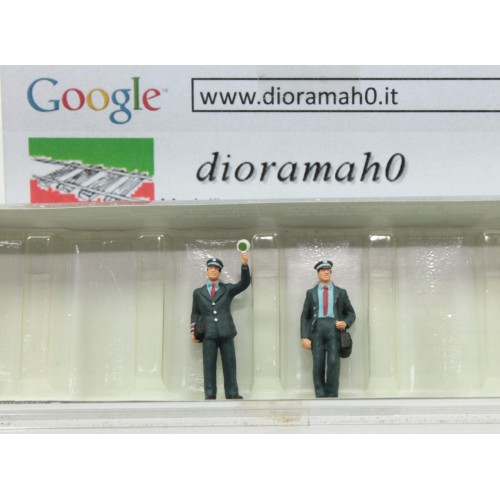 00279 DIORAMAH0 - Due controllori ferroviari NOCH 1/87