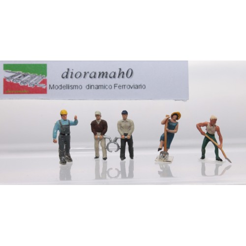 00285 DIORAMAH0 - 5 Personaggi a lavoro 1/87