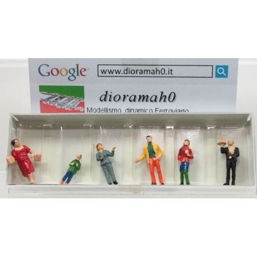 00287 DIORAMAH0 - Set personaggi a lavoro e passanti 6 pz 1/87