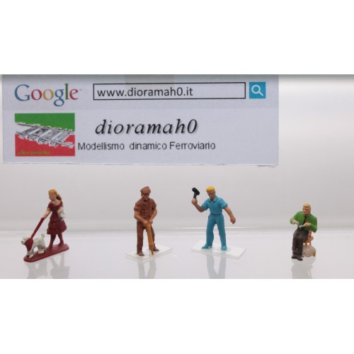 00300 DIORAMAH0 - Set personaggi vari 5 pz 1/87