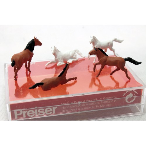 PREISER - Set di cinque cavalli 1/87