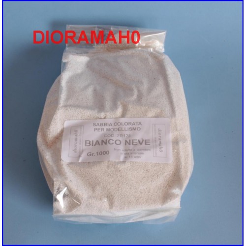 ZR124 DIORAMAH0 - Graniglia fine - sabbia colorata BIANCO EFFETTO NEVE Sacchetto (ricarica barattolo) da 1KG