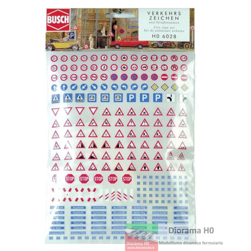 6028 BUSCH - Segnali stradali assortiti con numerazioni e.. 1/87 6028 BUSCH - Segnali stradali assortiti con numerazioni e.. 1/87